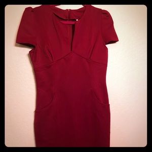 Cute Burgundy dress with pockets